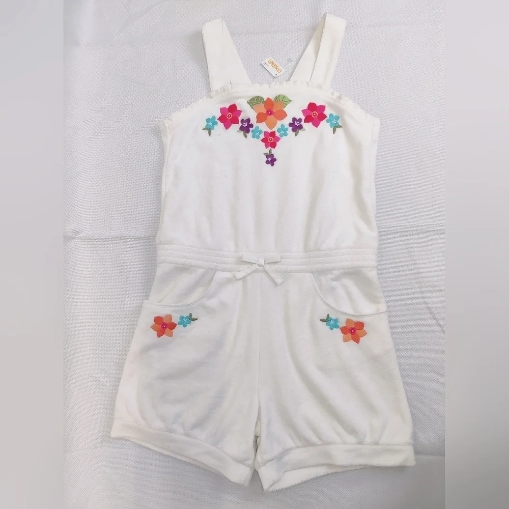 Gymboree Summer Romper Little Girls Sz Large 10 - 12 + FREE Cat Jack Tulle Dress